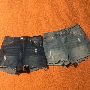 2-Pk Love Tree Denim Shorts SZ S
